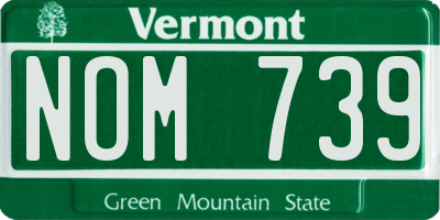 VT license plate NOM739
