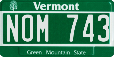 VT license plate NOM743