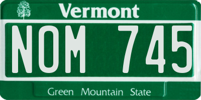 VT license plate NOM745