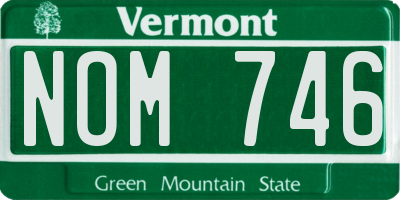 VT license plate NOM746