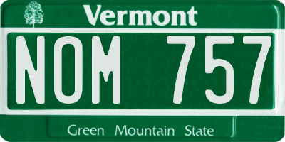 VT license plate NOM757