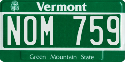 VT license plate NOM759