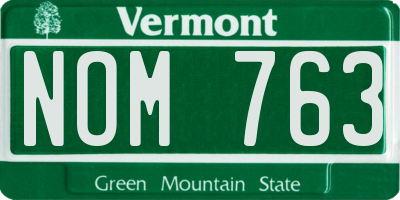 VT license plate NOM763