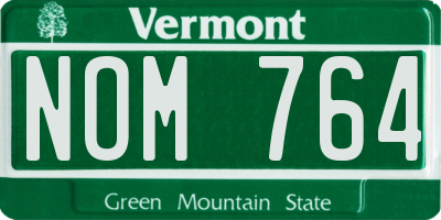 VT license plate NOM764
