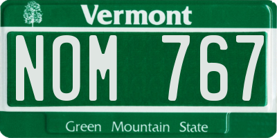 VT license plate NOM767
