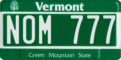 VT license plate NOM777