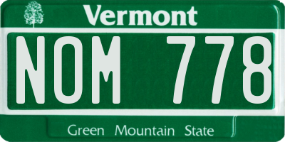 VT license plate NOM778