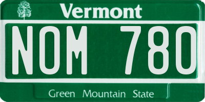 VT license plate NOM780