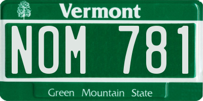 VT license plate NOM781