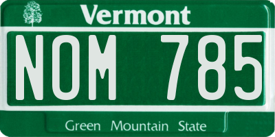 VT license plate NOM785