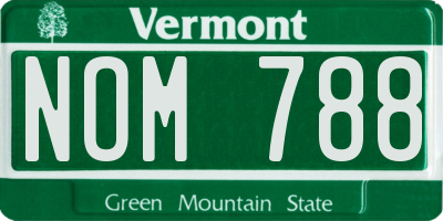 VT license plate NOM788