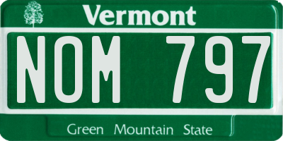 VT license plate NOM797