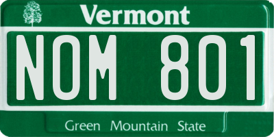 VT license plate NOM801