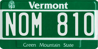 VT license plate NOM810