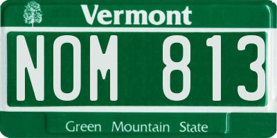 VT license plate NOM813