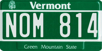 VT license plate NOM814
