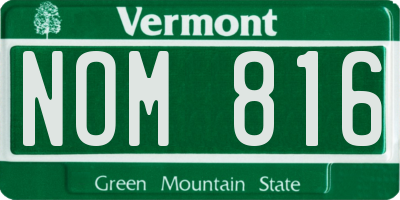 VT license plate NOM816