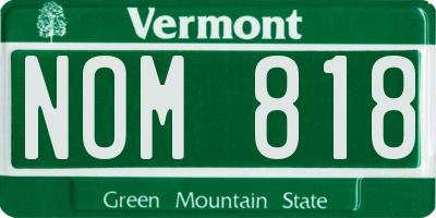 VT license plate NOM818