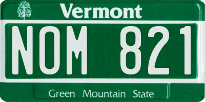 VT license plate NOM821