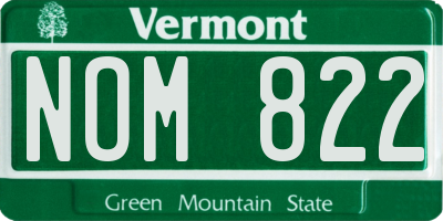 VT license plate NOM822