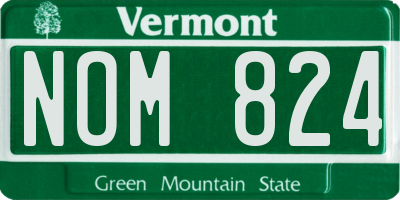 VT license plate NOM824