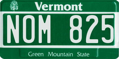 VT license plate NOM825