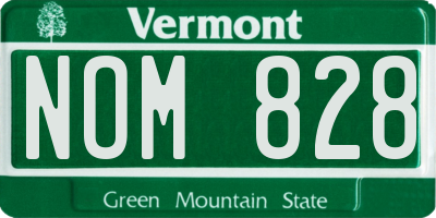 VT license plate NOM828