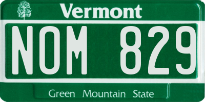 VT license plate NOM829