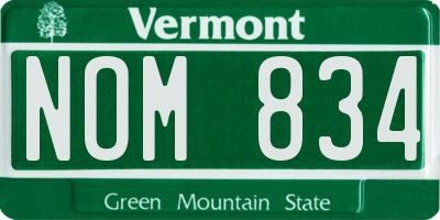 VT license plate NOM834
