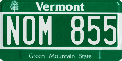 VT license plate NOM855