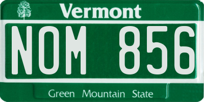 VT license plate NOM856