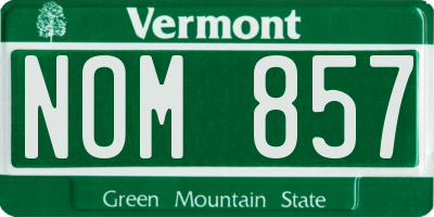 VT license plate NOM857