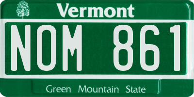 VT license plate NOM861