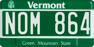 VT license plate NOM864