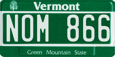 VT license plate NOM866