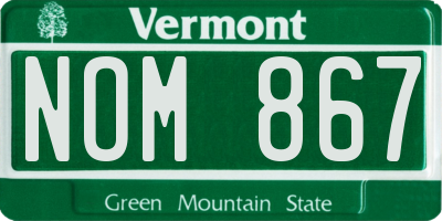 VT license plate NOM867