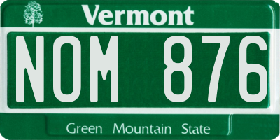 VT license plate NOM876