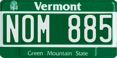 VT license plate NOM885