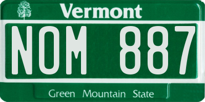 VT license plate NOM887
