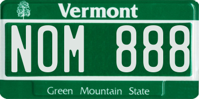 VT license plate NOM888