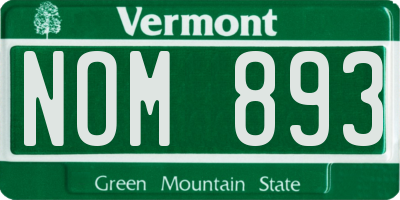 VT license plate NOM893