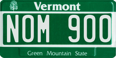 VT license plate NOM900