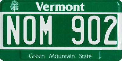 VT license plate NOM902