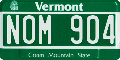 VT license plate NOM904