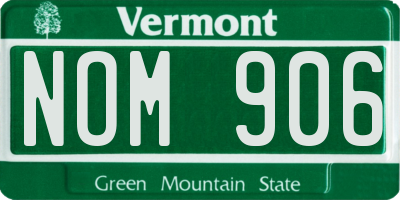 VT license plate NOM906