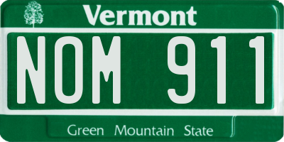 VT license plate NOM911