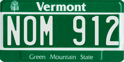 VT license plate NOM912