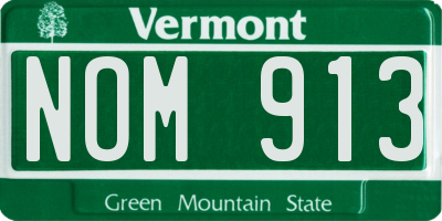 VT license plate NOM913