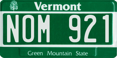 VT license plate NOM921