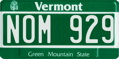 VT license plate NOM929